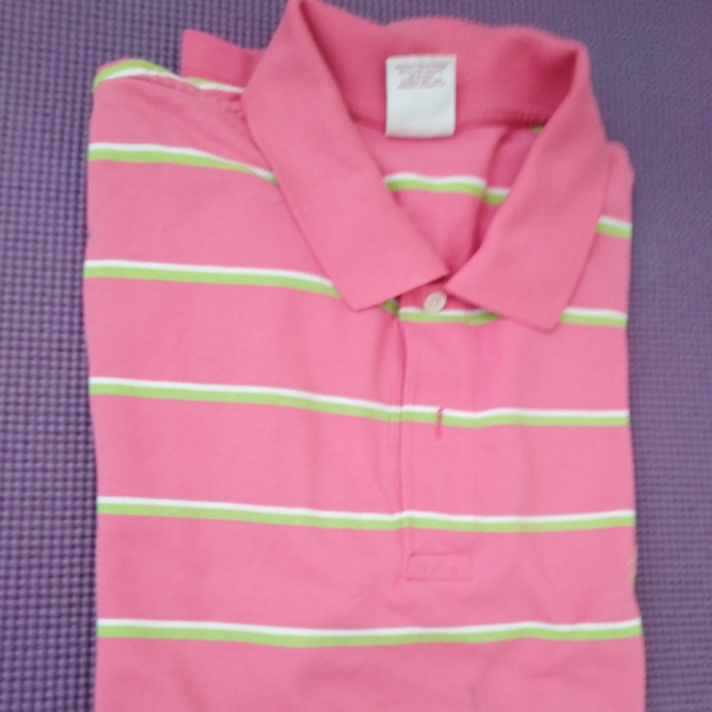 Brook brothres pink polo